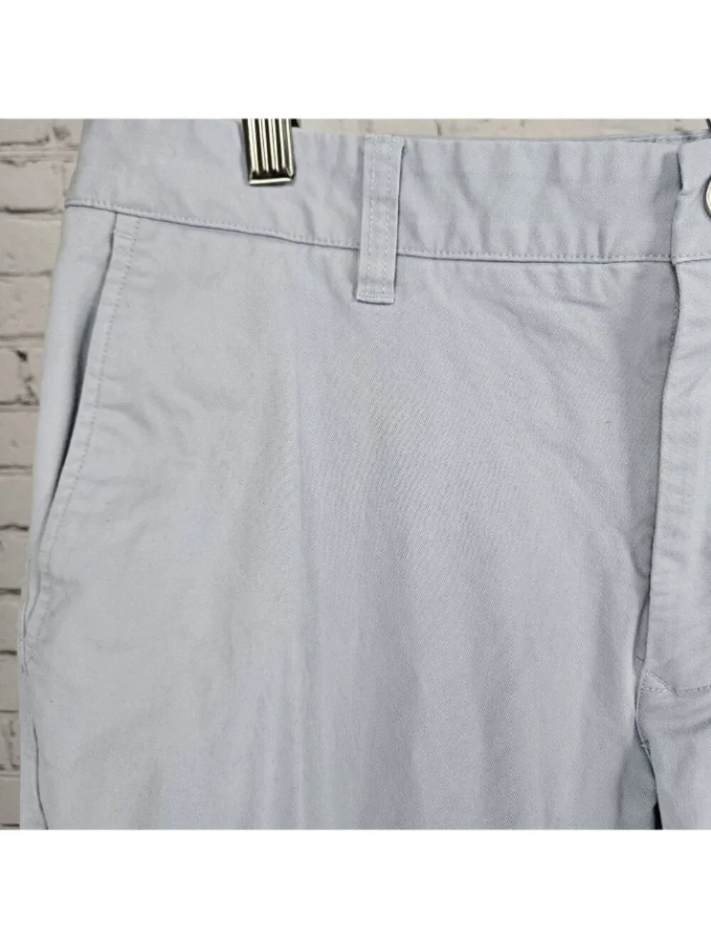 Bonobos Blue Straight Leg Cotton Stretch Flat Front Mid Rise Chino Pants 35x32